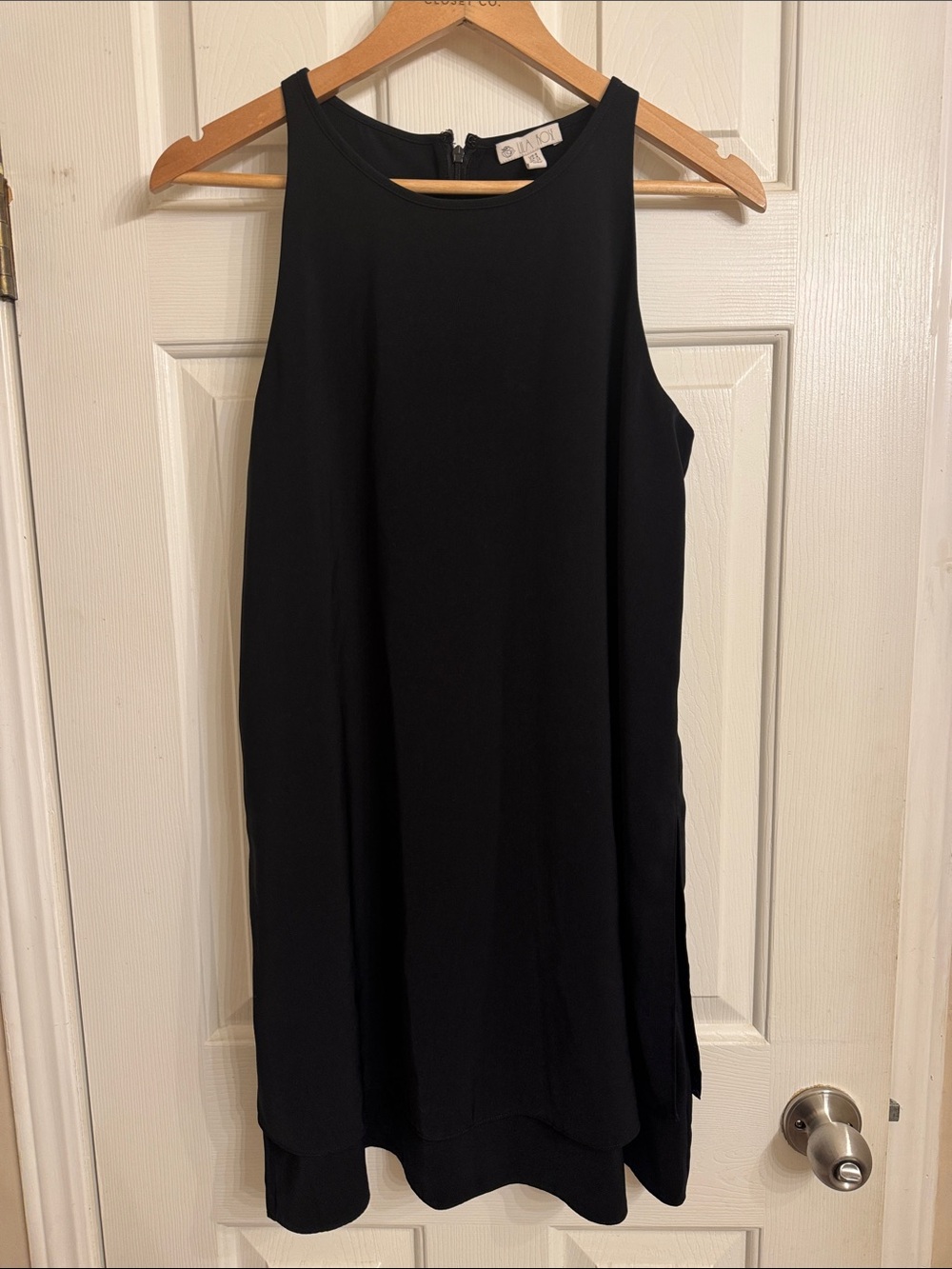 Lila Rose Black Sleeveless High-Neck Mini Dress